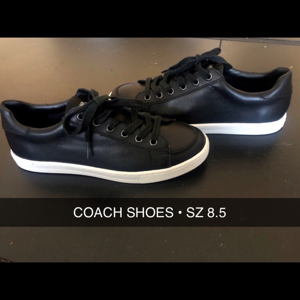 Coach Size 8.5 Sneakers Black Leather